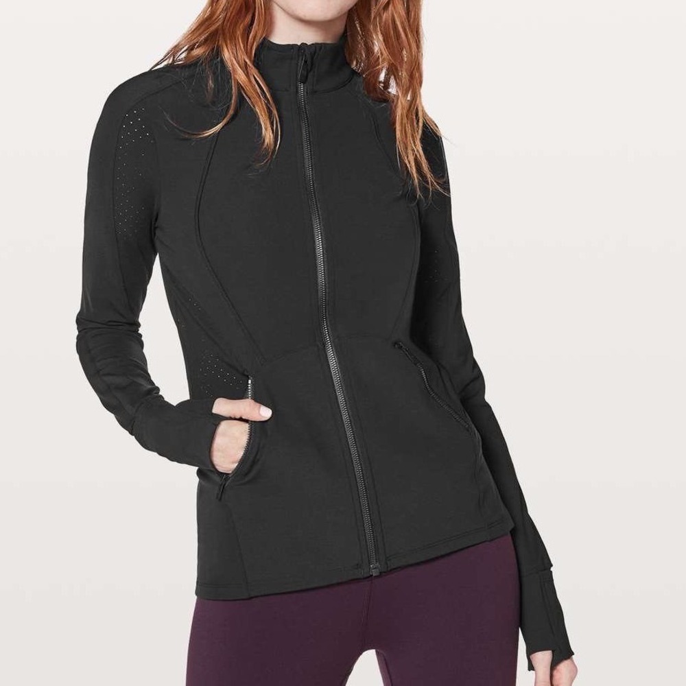 Lululemon Sleek Essentials Jacket Black Luxtreme Full Zip Workout Gym Active 6